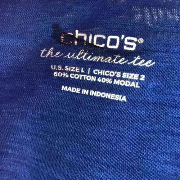Chicos The Ultimate Tee Size 2 Large Women’s Blue Open Front Blazer Modal Blend - Picture 4 of 5